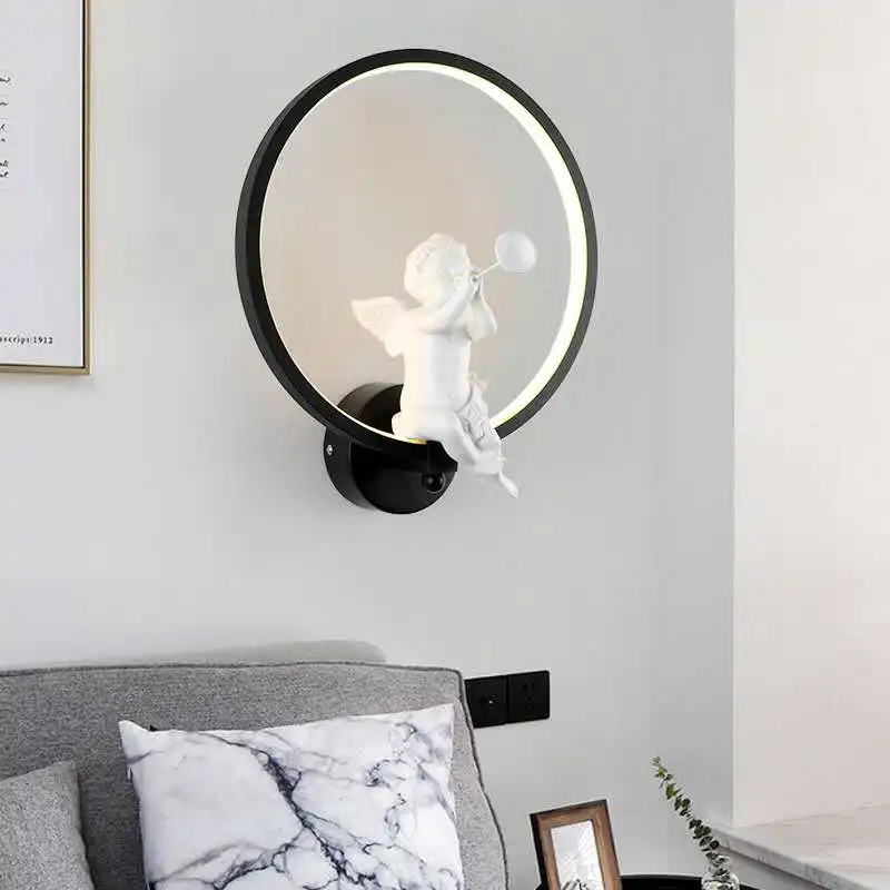 Baby Nursery Wall Lights - 北欧暖かいエンジェルウォールランプモダンなリビングルーム寝室廊下創造的な個性子供部屋ベッド装飾照明器具 2026