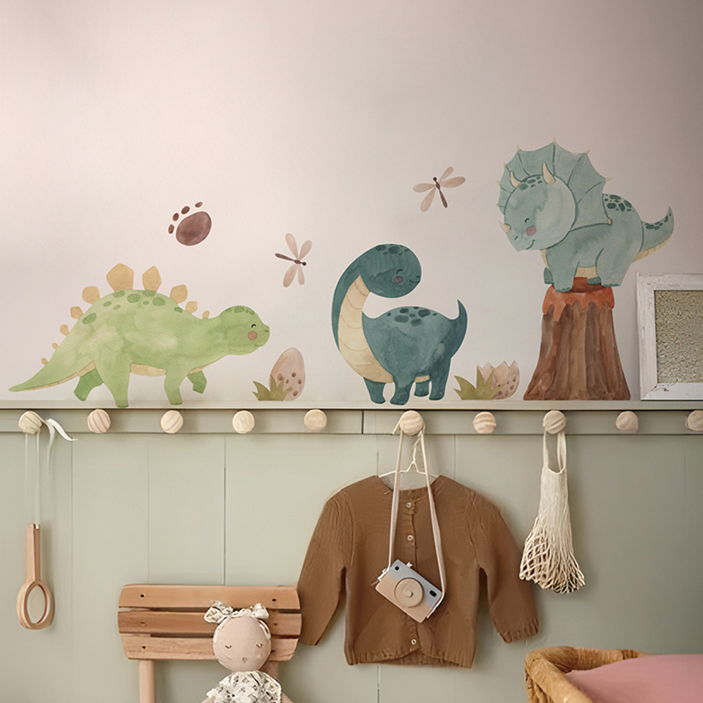 Baby Nursery Decor Girl - 恐竜のウォールステッカー,アルファベットのステッカー,男の子,女の子,子供,保育園,赤ちゃん,寝室,居間,教室の装飾