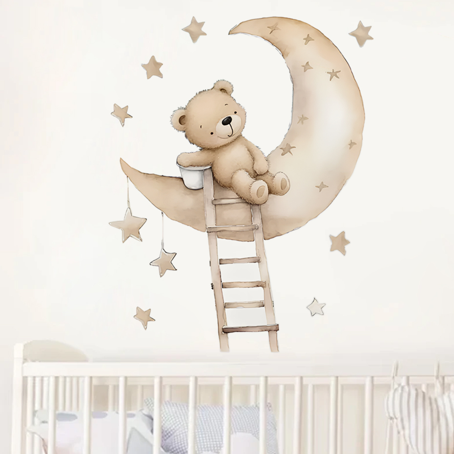 かわいいクマスタークラウドウォールステッカーキッズルームガー - Baby Nursery Decor Girl のレビューと価格