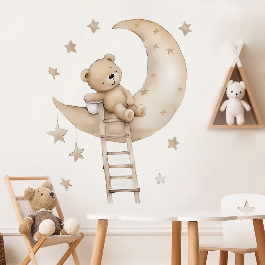 かわいいクマスタークラウドウォールステッカーキッズルームガー - Baby Nursery Decor Girl のレビューと価格