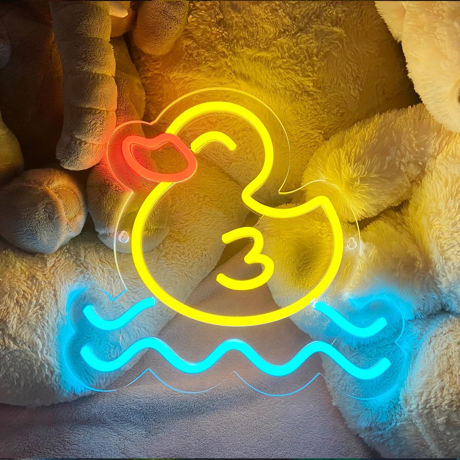 アヒルのネオンサイン、LEDウォールアート、USB電源、アク - Baby Nursery Wall Lights のレビューと価格