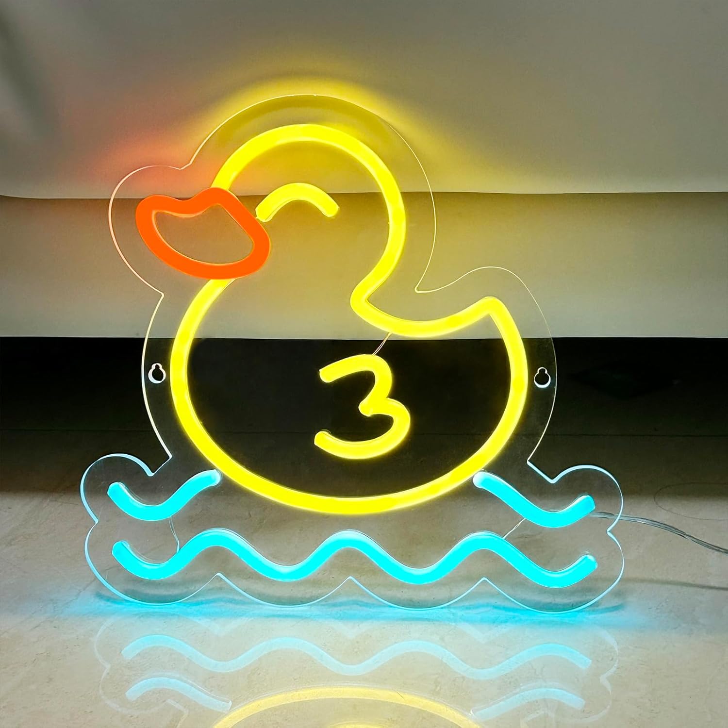 アヒルのネオンサイン、LEDウォールアート、USB電源、アク - Baby Nursery Wall Lights のレビューと価格