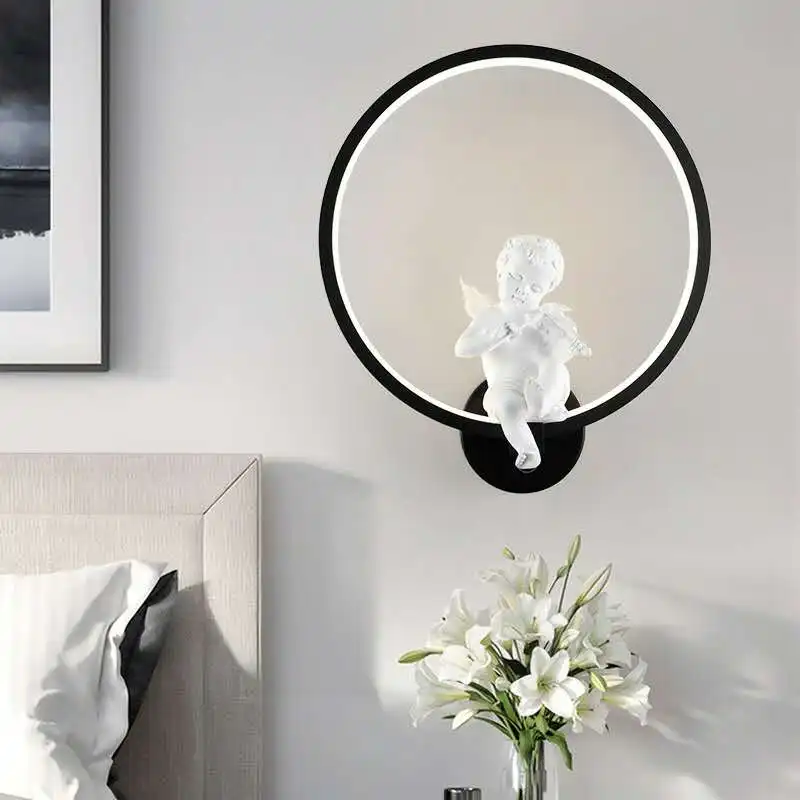 北欧暖かいエンジェルウォールランプモダンなリビングルーム寝室 - Baby Nursery Wall Lights のレビューと価格