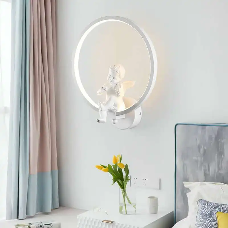 北欧暖かいエンジェルウォールランプモダンなリビングルーム寝室 - Baby Nursery Wall Lights のレビューと価格
