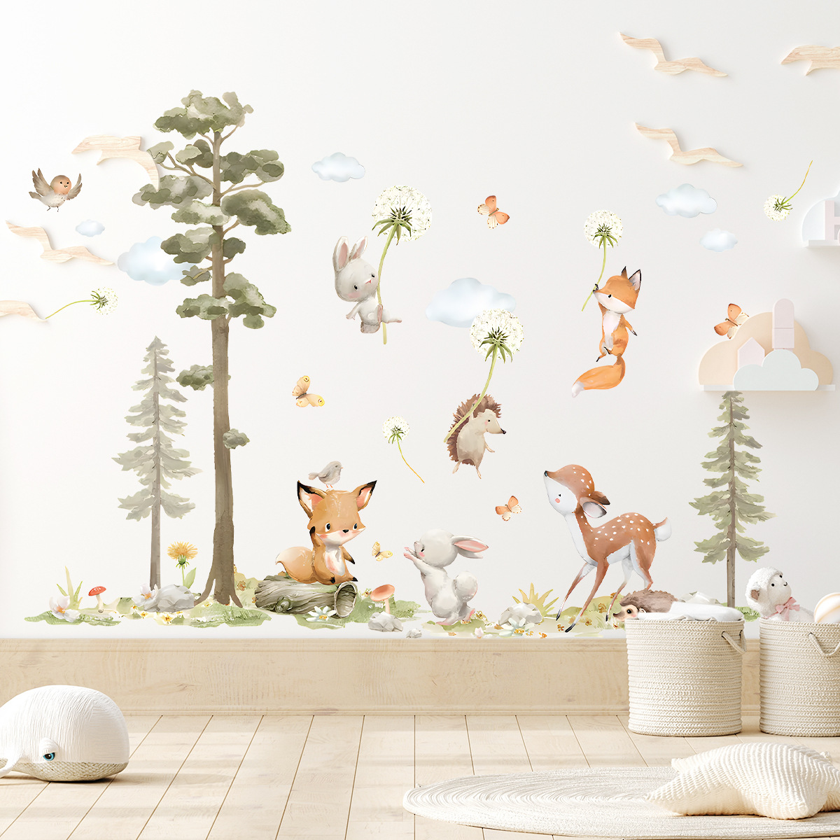 かわいい森の動物ウォールステッカー子供部屋用子供女の子男の子 - Baby Girl Nursery Quotes のレビューと価格