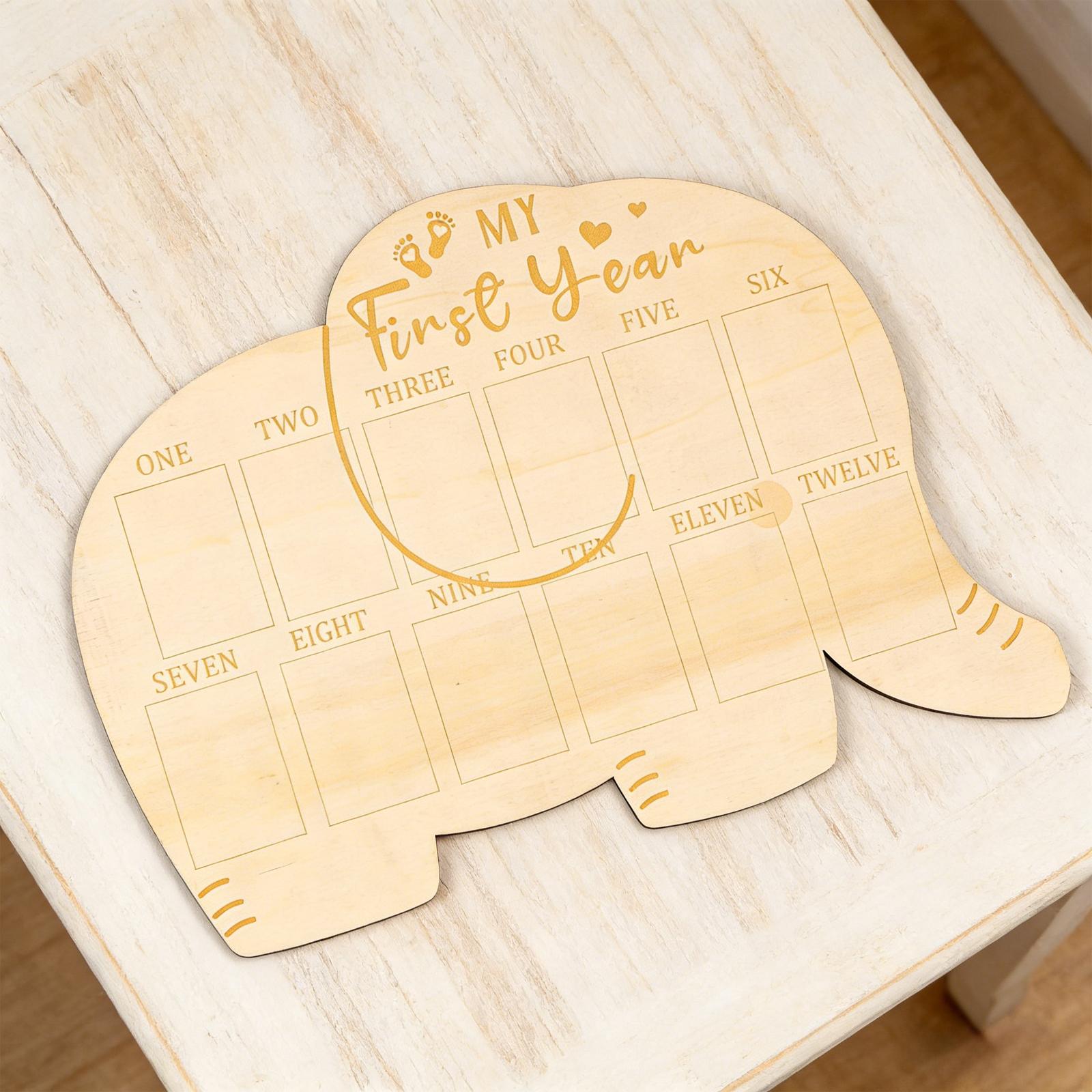 ベビーフォトボード木製フレーム12ヶ月写真ディスプレイマイル - Baby Nursery Frames のレビューと価格