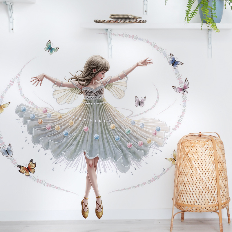 ダンシングガールビニール子供の壁のステッカー女の子の部屋の装 - Baby Nursery Decor Girl のレビューと価格