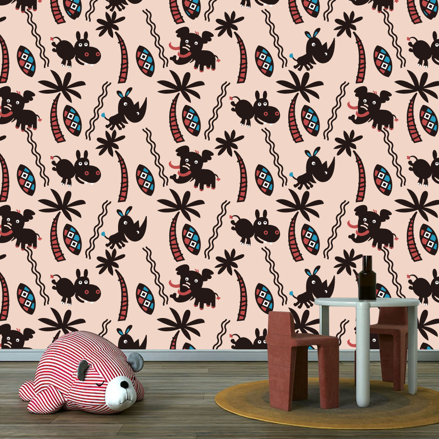 漫画風カスタムピールアンドスティック壁紙 リビングルーム用  - Baby Nursery Peel And Stick Wallpaper のレビューと価格